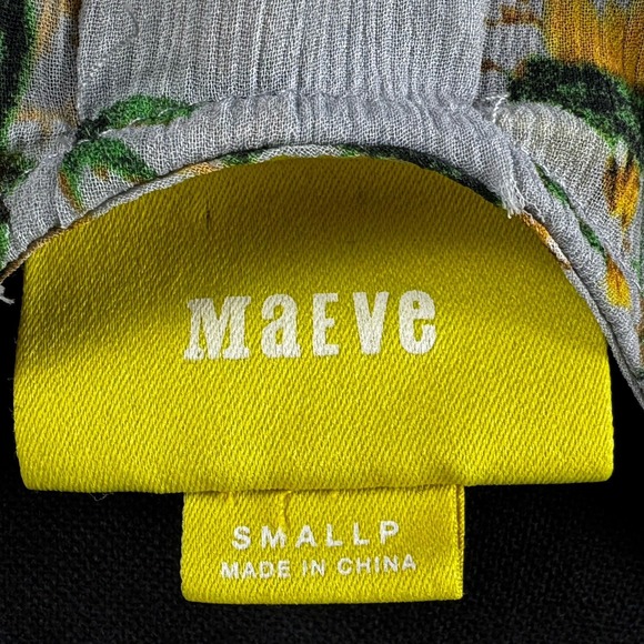 Anthro Maeve Magda Gray Floral Flowy Ruffle Sleeveless Tunic Top Small - Picture 6 of 7